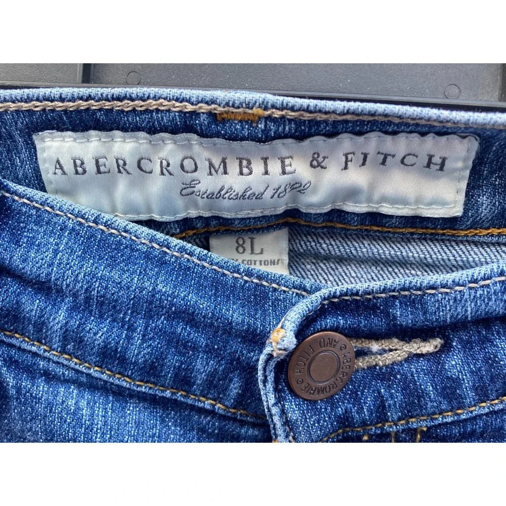 Abercrombie & Fitch Faded Blue Denim Jeans Women's SIZE - 8L Excellent Condition - Picture 4 of 5